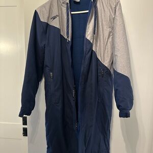 Speedo Blue and Gray Swim Parka